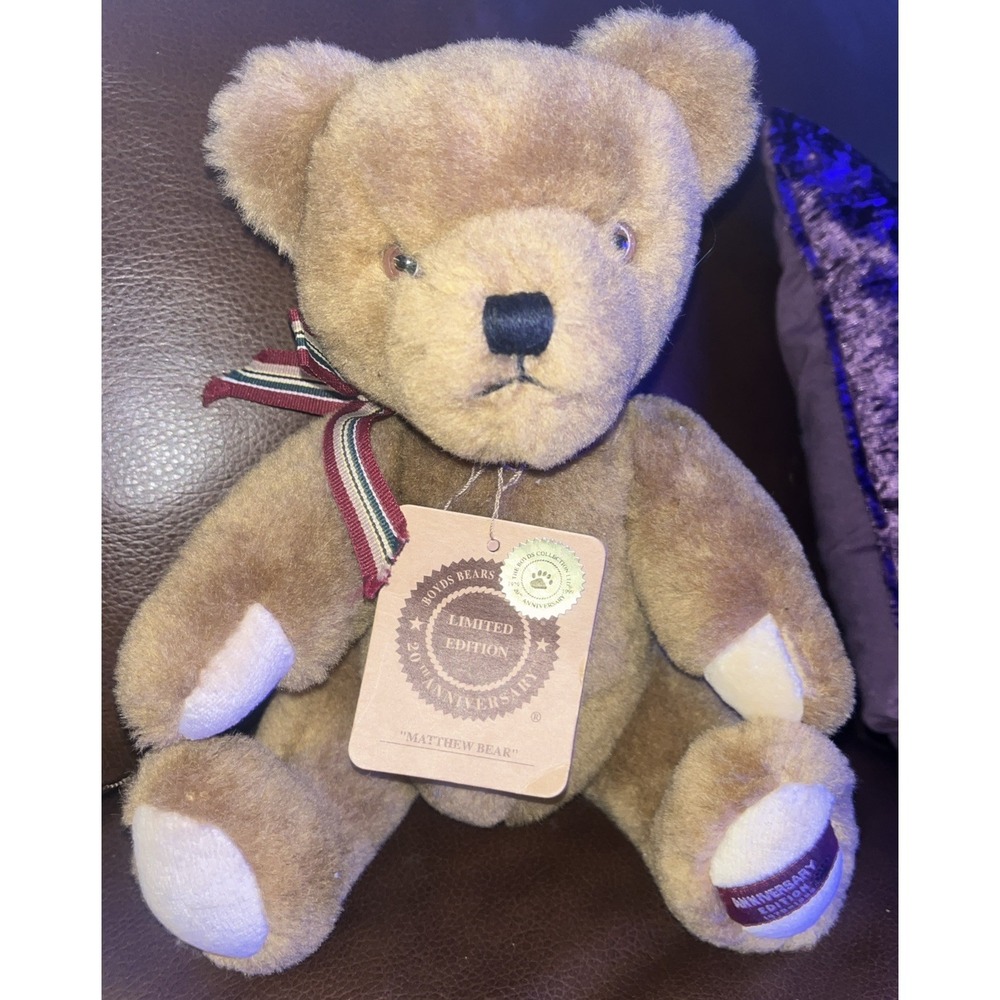 1999 Boyds Bears Matthew Bear 20th Anniversary Limited Edition Jointed w/Tag VTG